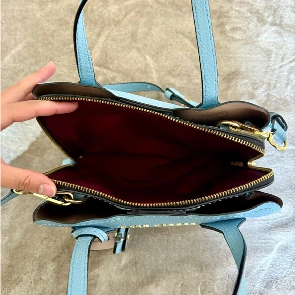 Marc Jacobs The Editor Leather Shoulder Bag in Misty Blue - Picture 9 of 11